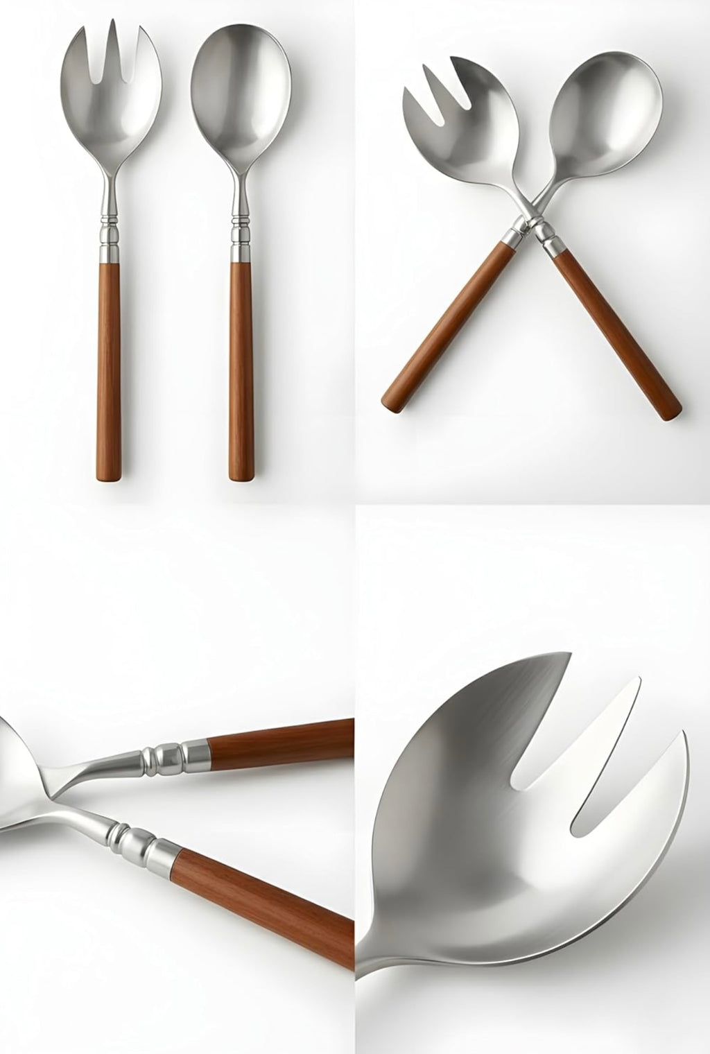 Stainless Steel Spoon & Fork with Natural acacia wood