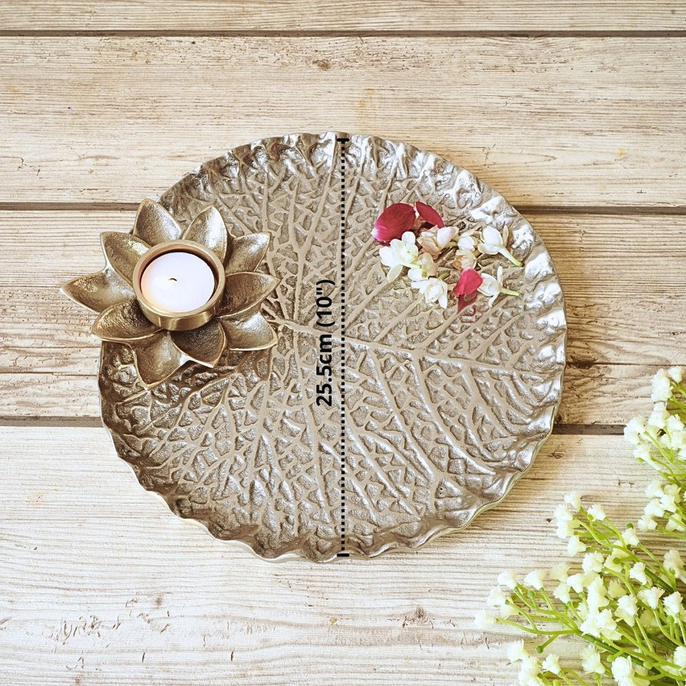 Lotus Leaf Metal Thali