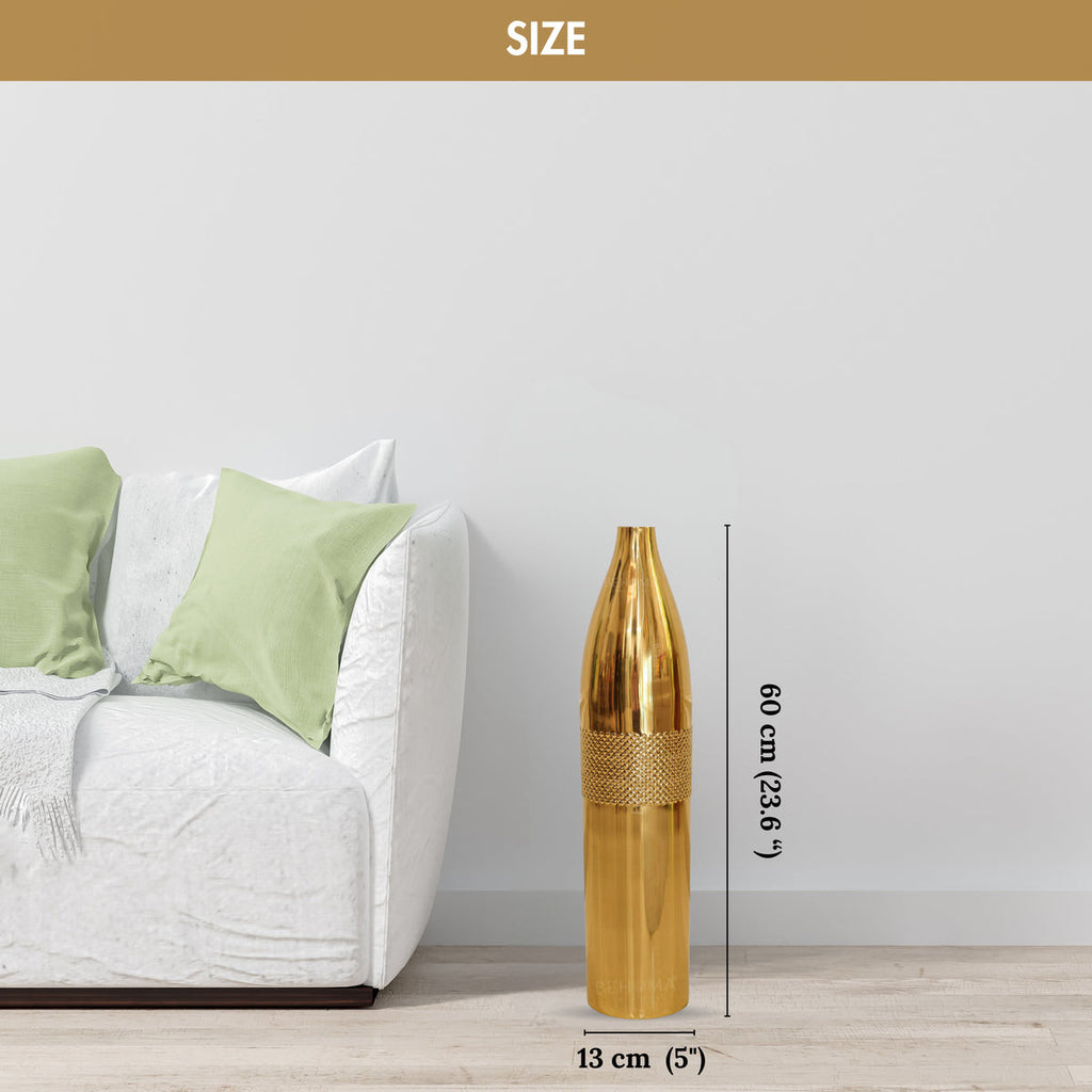 Metal Tall Floor Vase