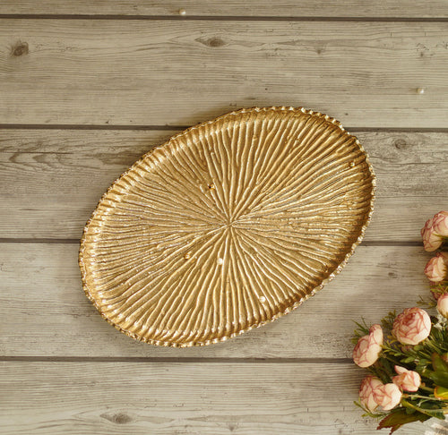 Aluminium Casted SunburstTray, Gold