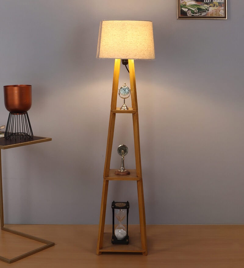 Teak Ply Wood Floor Lamp (1 Piece)