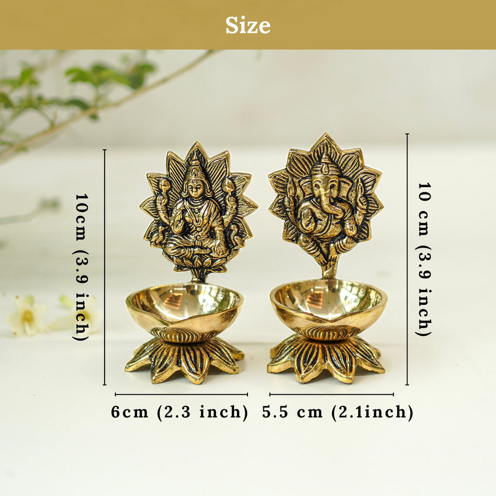 Brass Lakshmi - Ganesh DiyaSet