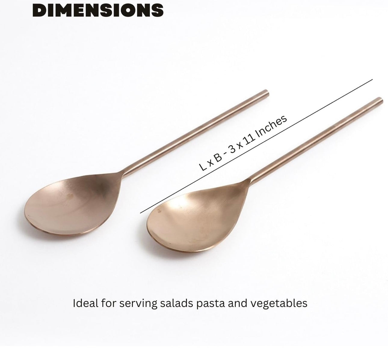 Rose Gold Stainless Steel Serving Spoons Set of Two | Elegant Lead Free Stainless Steel