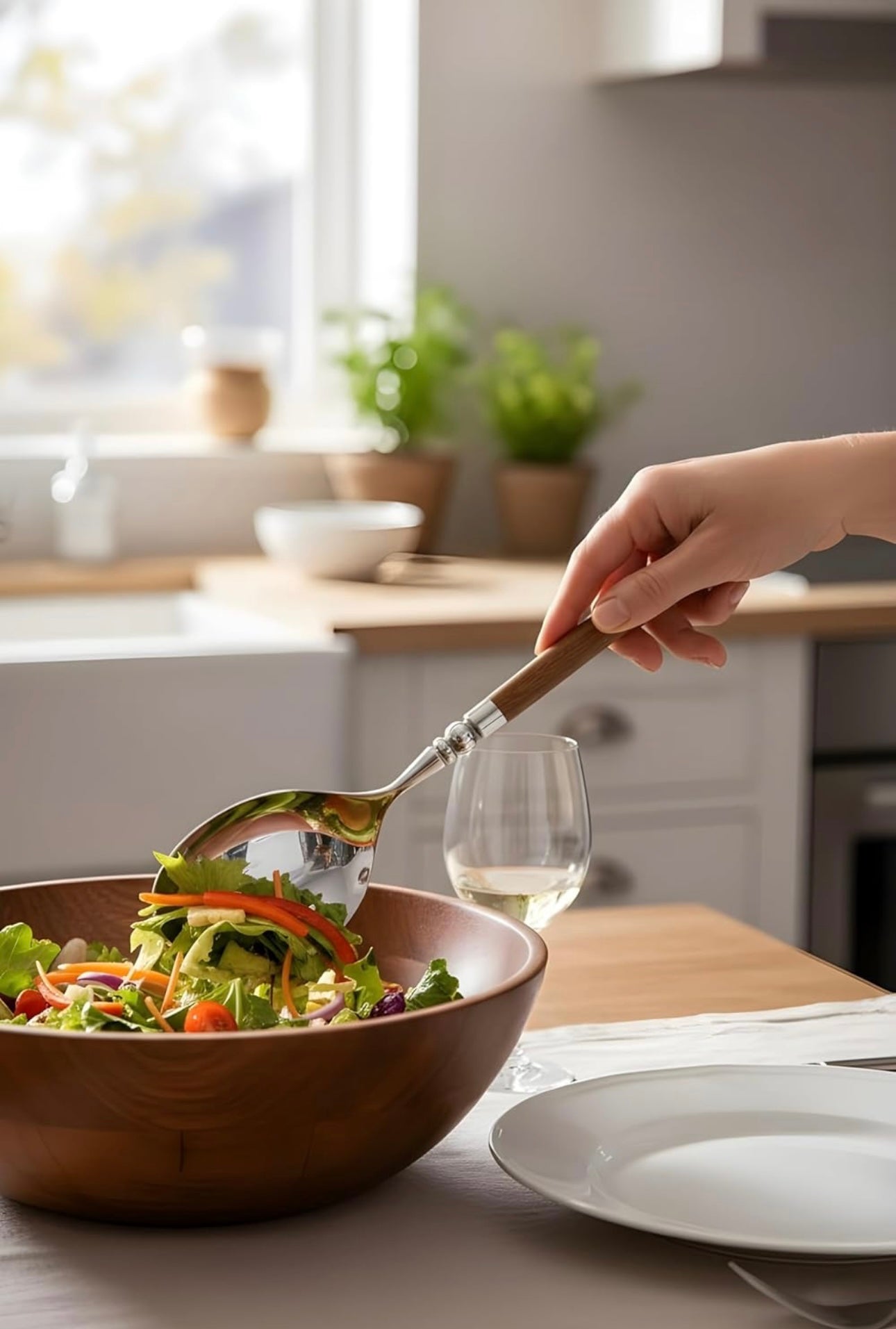 Stainless Steel Spoon & Fork with Natural acacia wood