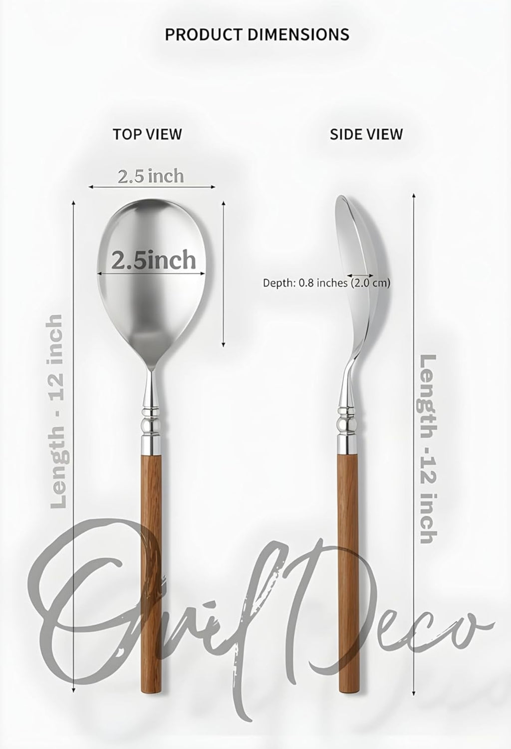 Stainless Steel Spoon & Fork with Natural acacia wood