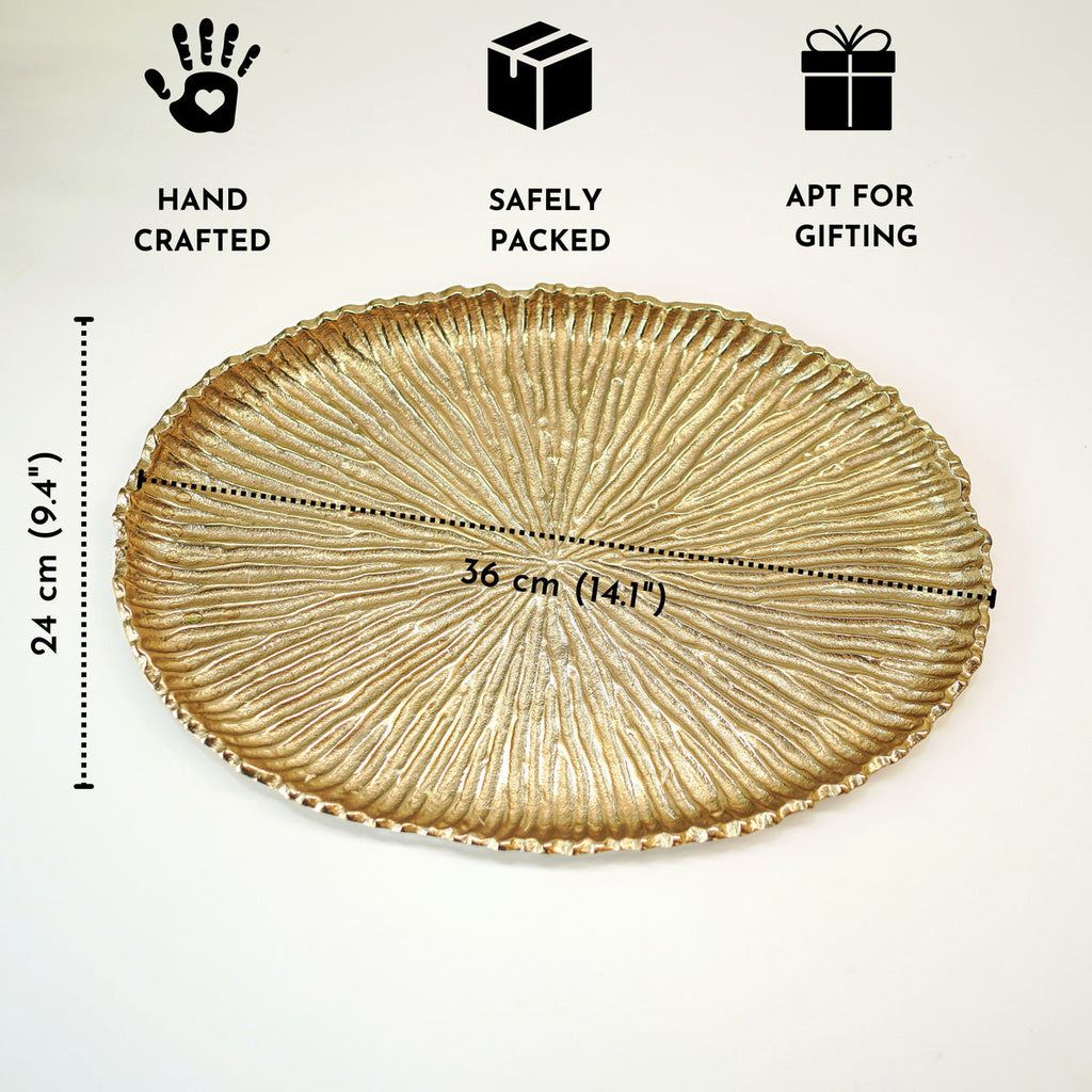 Aluminium Casted SunburstTray, Gold
