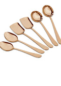 6 Pieces Stainless Steel Rose Gold Serving Spoons Set