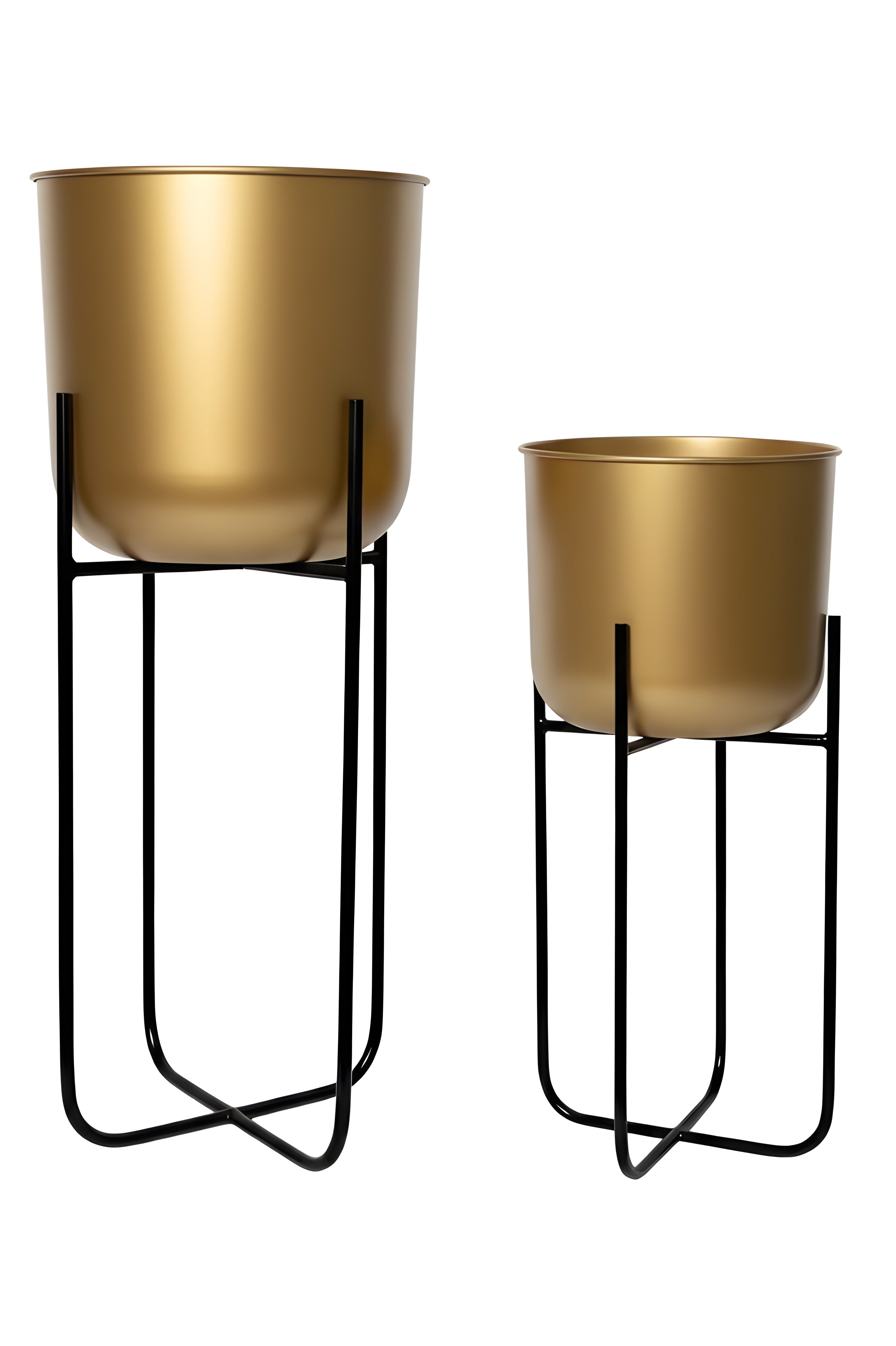 Golden Medium Planter Pots Pack of 2