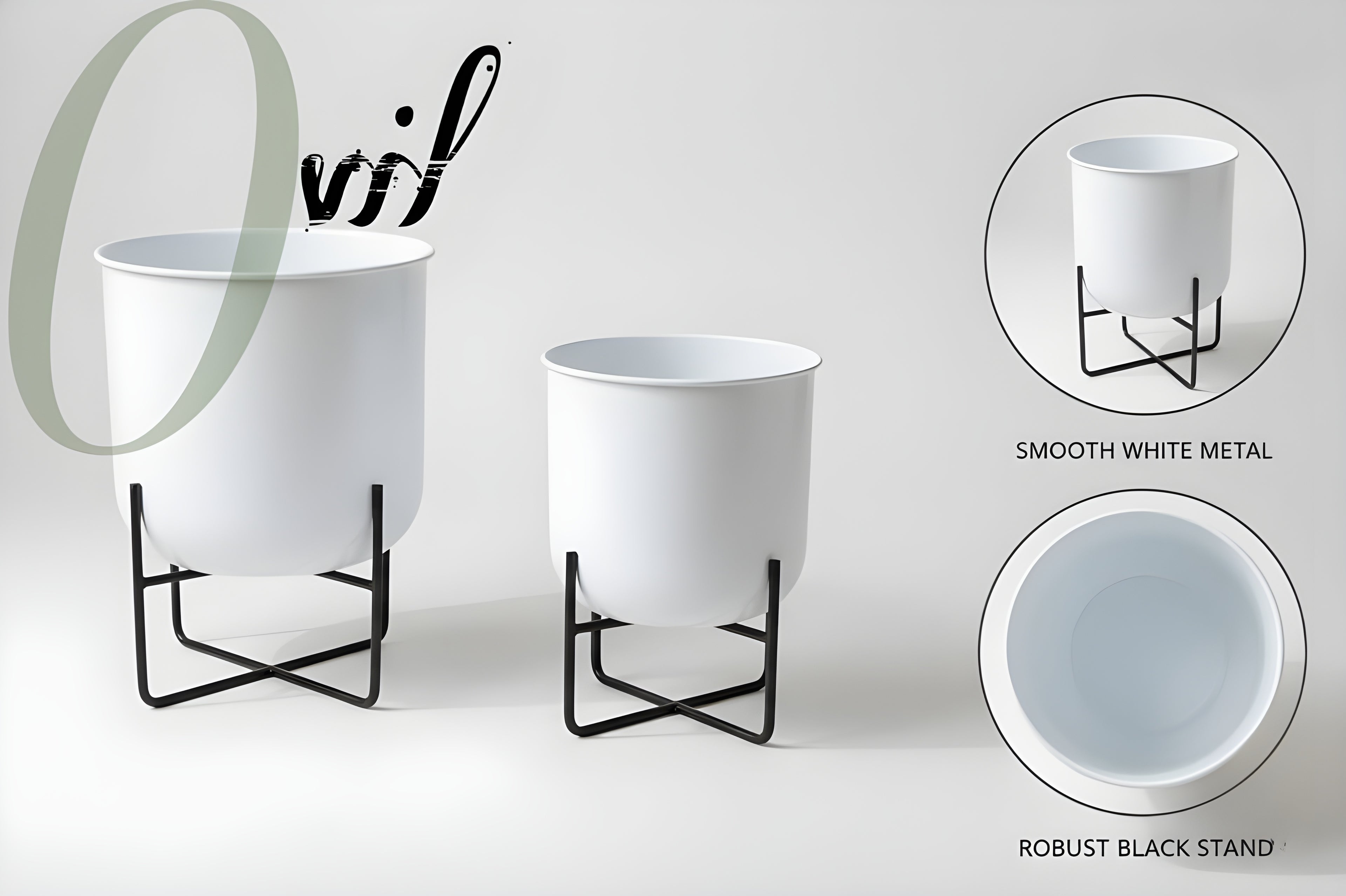 White Planter Pots Pack of 2