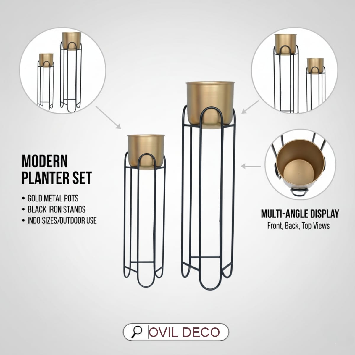 Golden Planter Pot Stand–Pack of 2