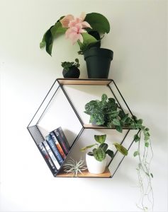 OVIL DECO Hexagon Wall Shelf Planter Stand