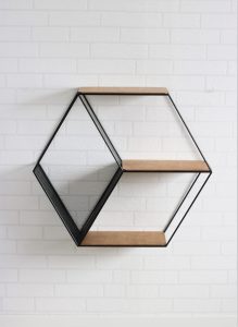 OVIL DECO Hexagon Wall Shelf Planter Stand