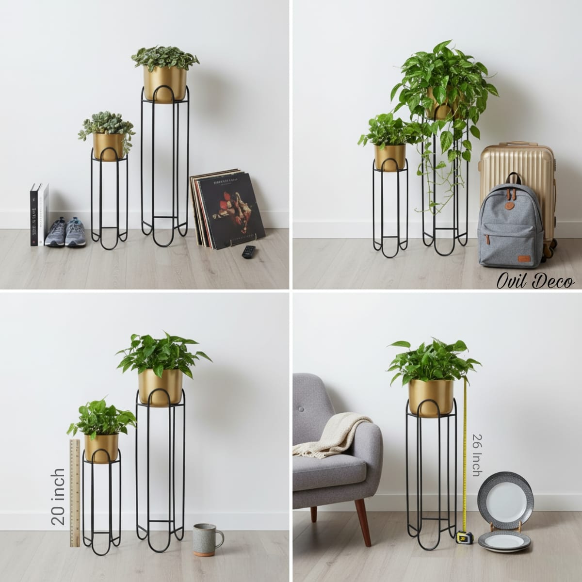 Golden Planter Pot Stand–Pack of 2