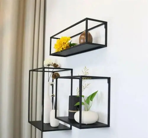 OVIL DECO Lifestyle Modern Wall Mount Storage Shelf CD Media Storage Rack Metal 3 Set Cube