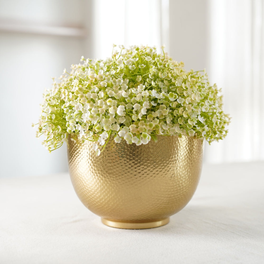 OVIL DECO Elegant Bowl Metal Flower Vase