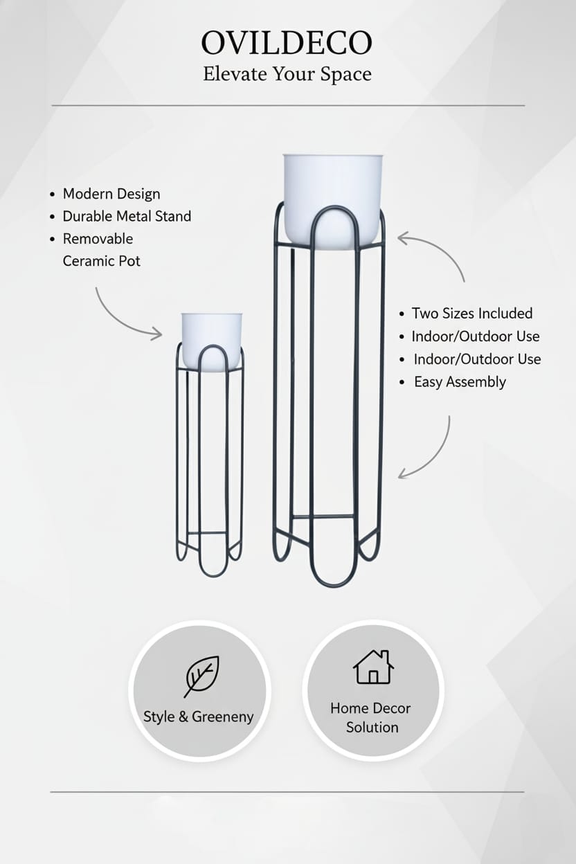 Golden Planter Pot Stand–Pack of 2