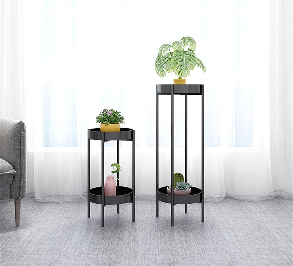 Modern Metal Floor Flower Stands Stand with Planter Set of-2