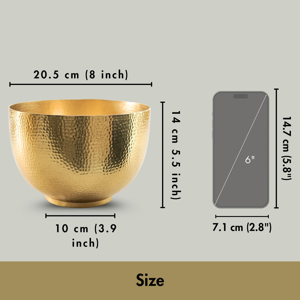 OVIL DECO Elegant Bowl Metal Flower Vase