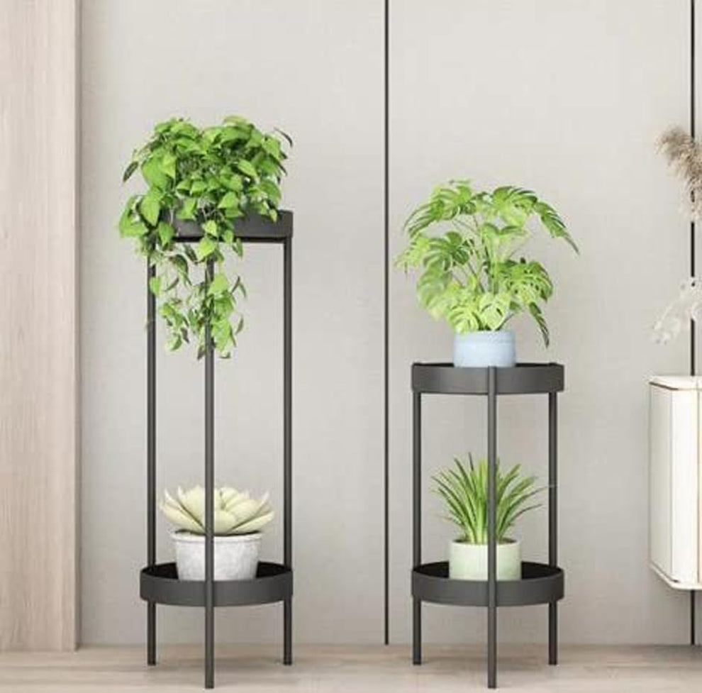 Modern Metal Floor Flower Stands Stand with Planter Set of-2