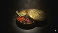 OVIL DECO Tao Hand-Etched Brass Masala Box - 100 ML